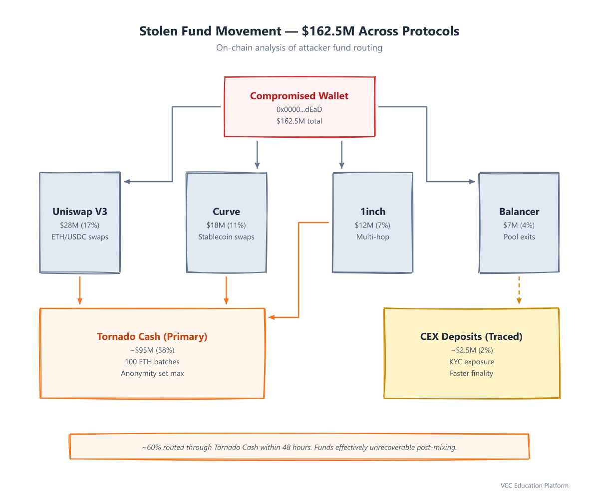 Stolen Fund Movement — $162.5M Across Protocols