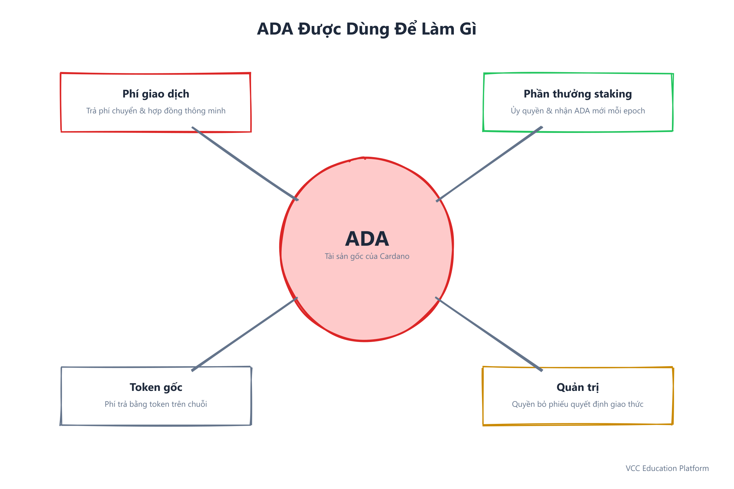 Những công dụng của ADA: phí, staking, token gốc và quản trị