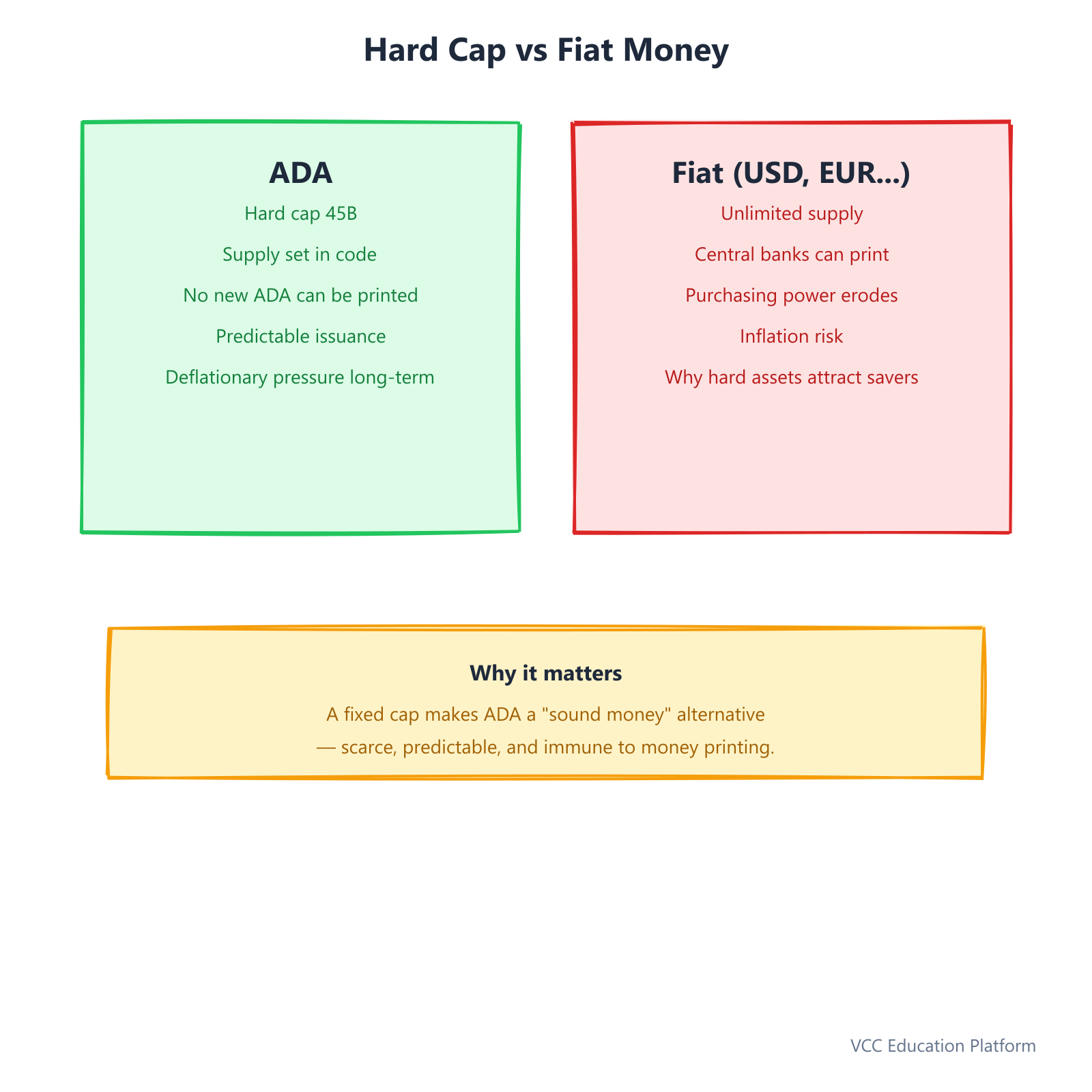 ADA hard cap vs fiat money printing and VND inflation