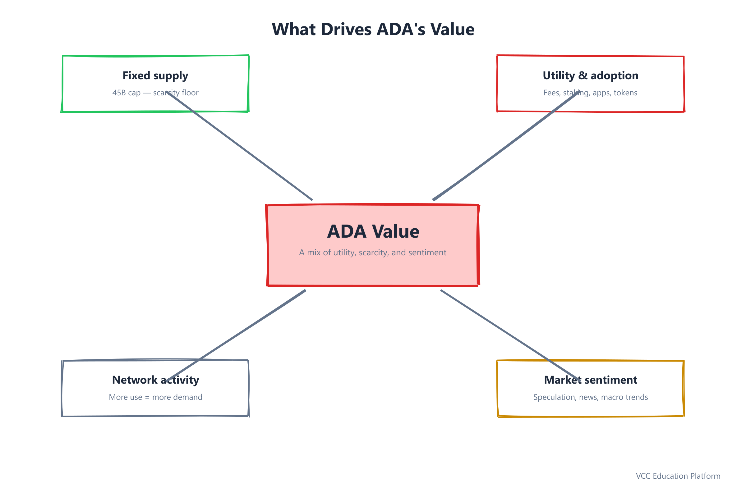 What actually drives ADA's value: fixed supply, utility, network activity, and market sentiment