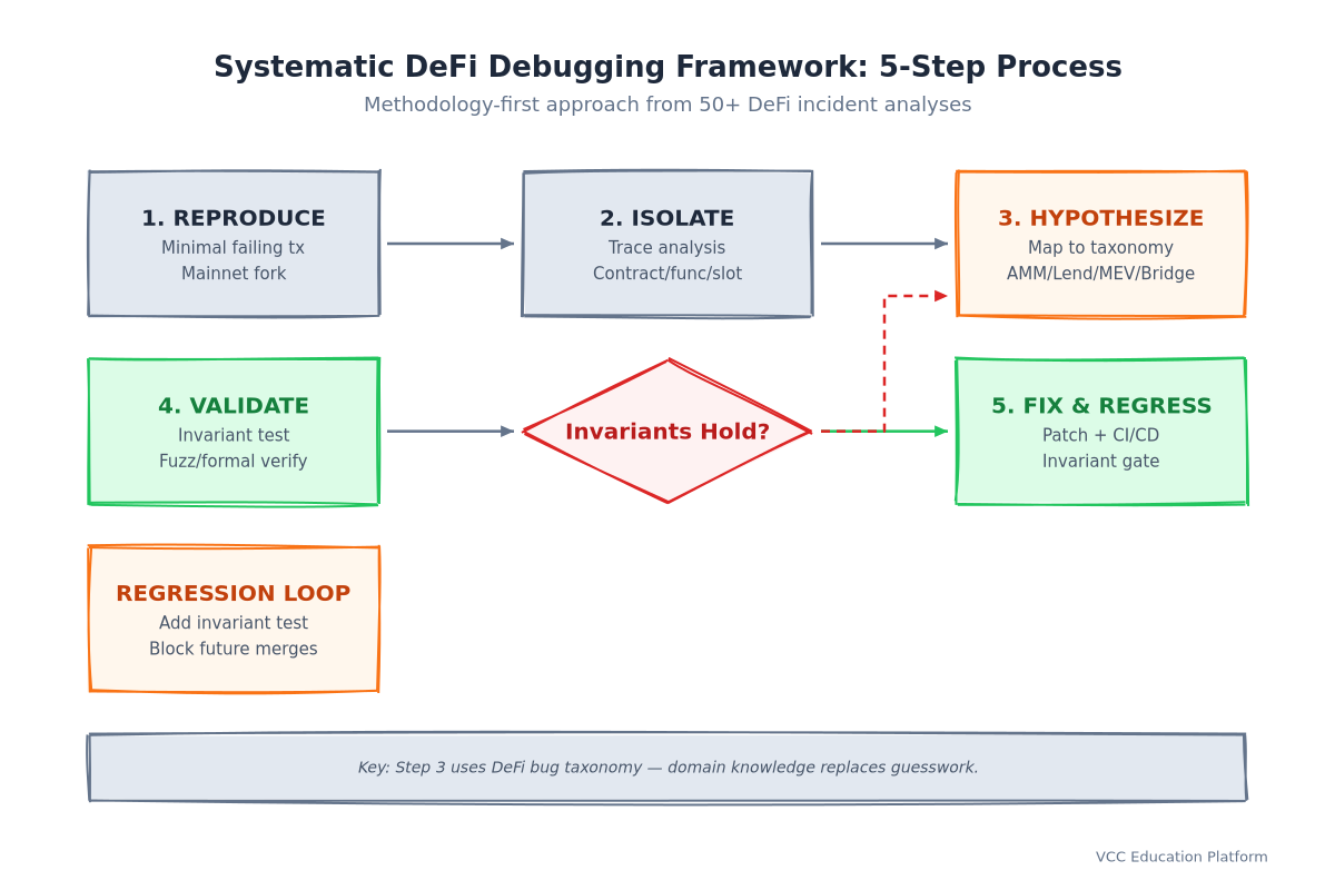 Flowchart - 5-step DeFi debugging framework