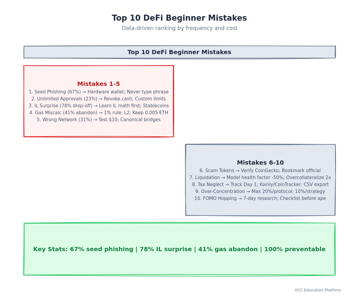 Infographic - Top 10 DeFi Beginner Mistakes