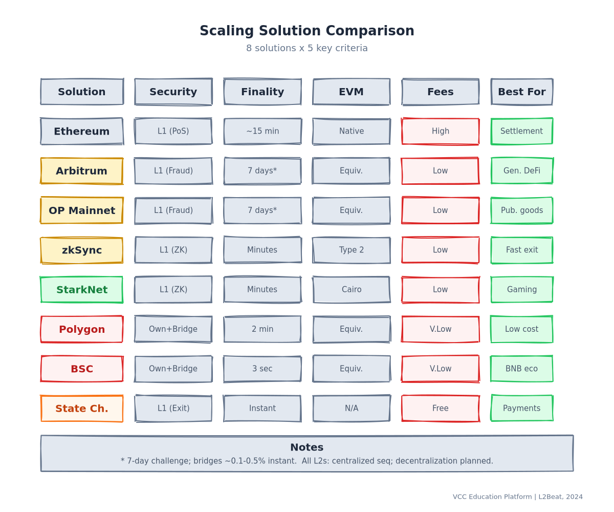 Table - Scaling solution comparison matrix