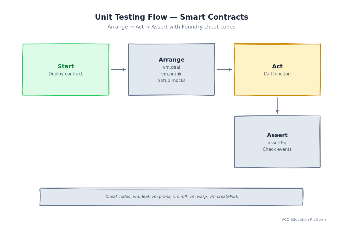 Flowchart - Unit testing flow for smart contracts