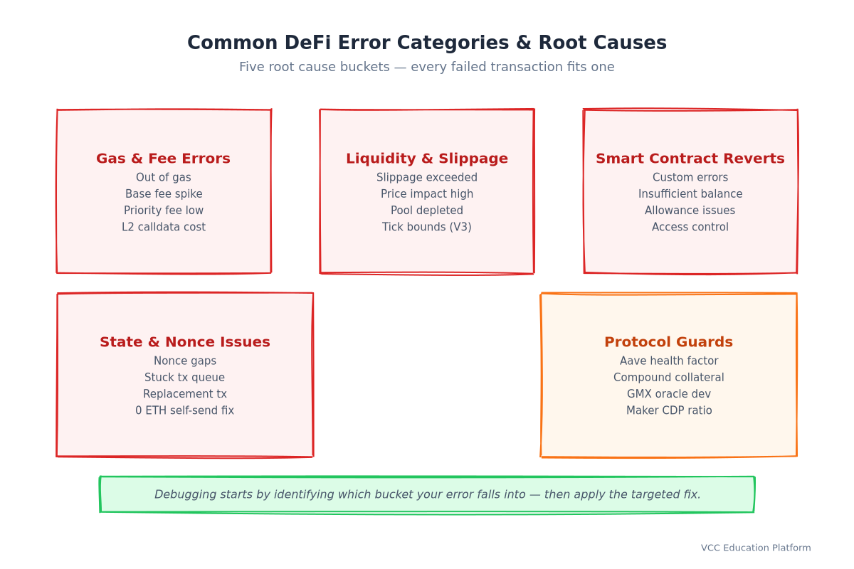 Diagram - Common DeFi error categories and root causes