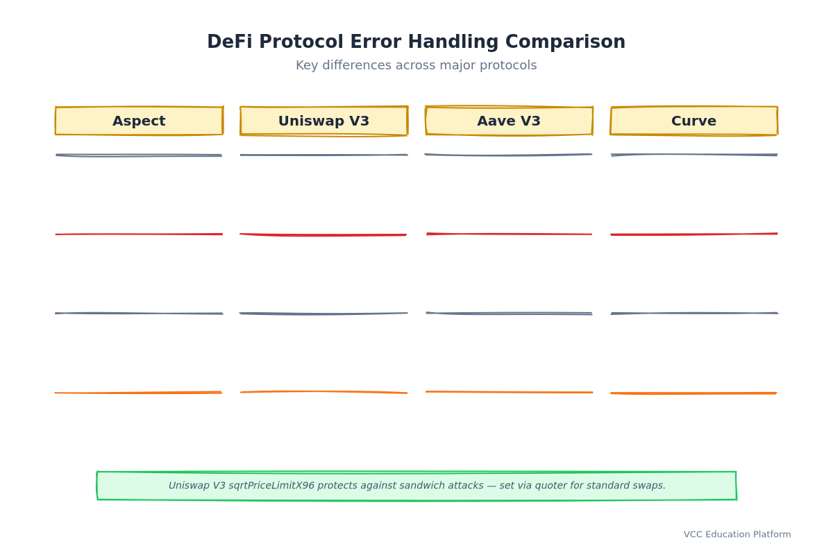 Comparison - Error types across major DeFi protocols