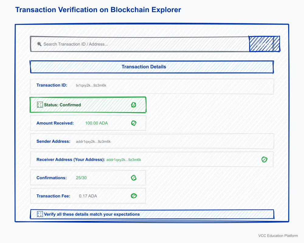 Transaction verification on explorer
