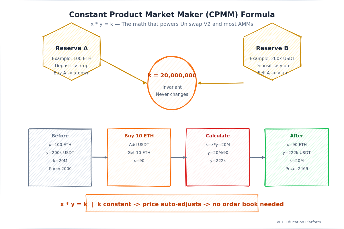 Diagram - CPMM formula visualization with token pairs