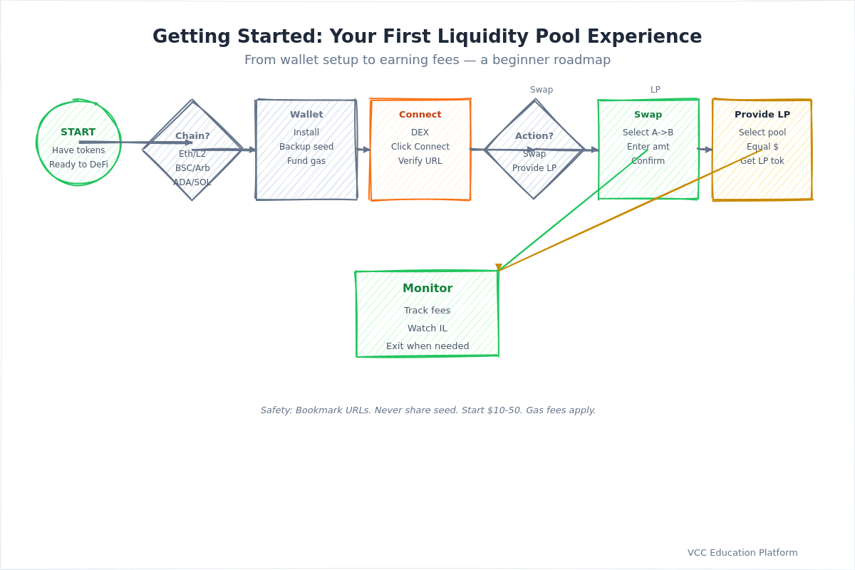 Flowchart - User onboarding process for liquidity pools