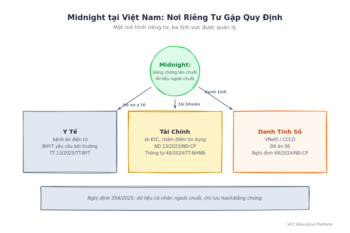 Bản đồ Midnight tại Việt Nam: một mô hình riêng tư nối ba lĩnh vực y tế, tài chính và danh tính số