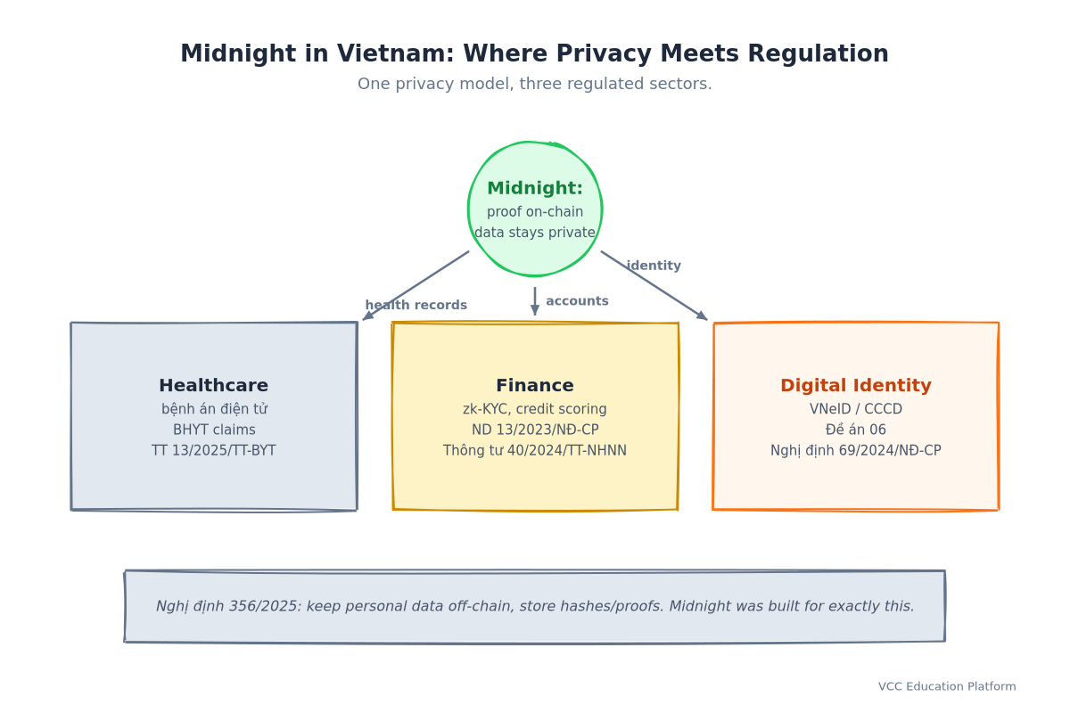 Midnight in Vietnam adoption map: one privacy model connecting healthcare, finance and digital identity