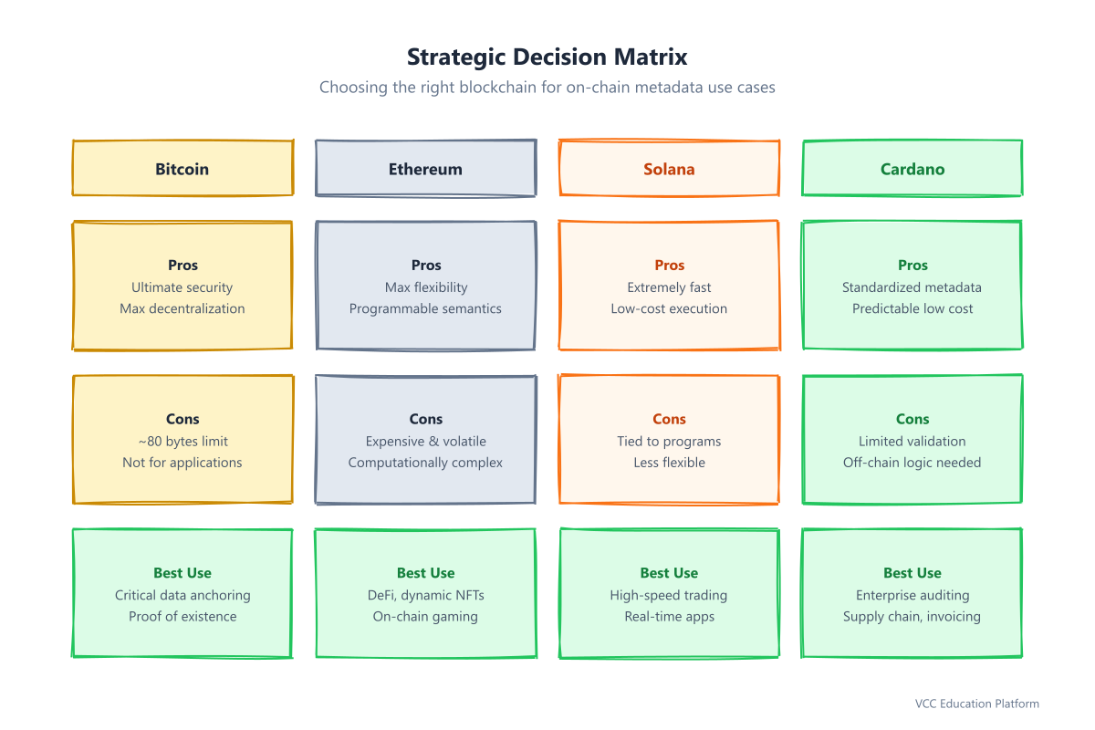 Decision matrix for choosing metadata approach