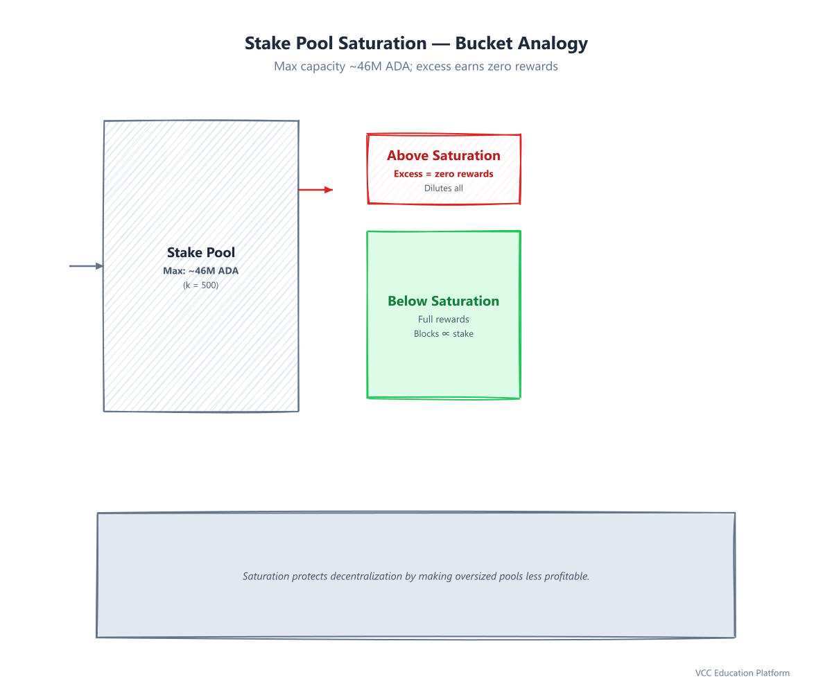 Diagram - Saturation bucket analogy showing a bucket labeled 