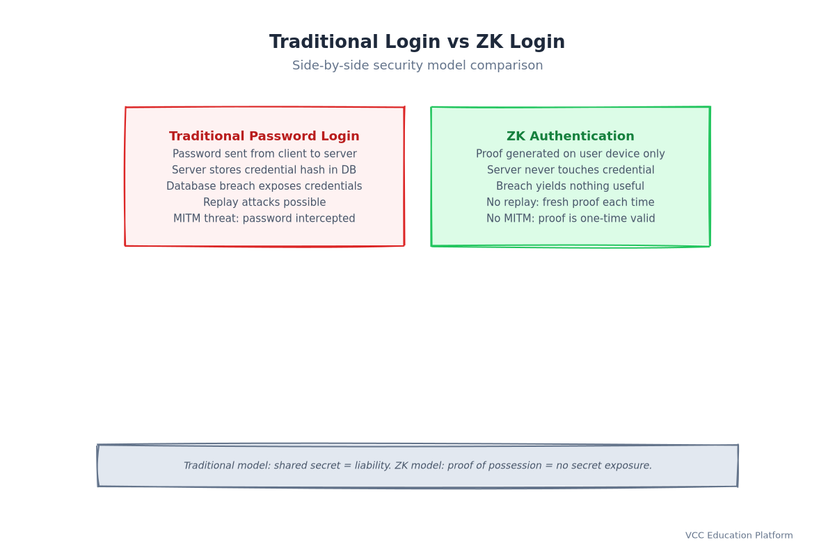 traditional vs zk login