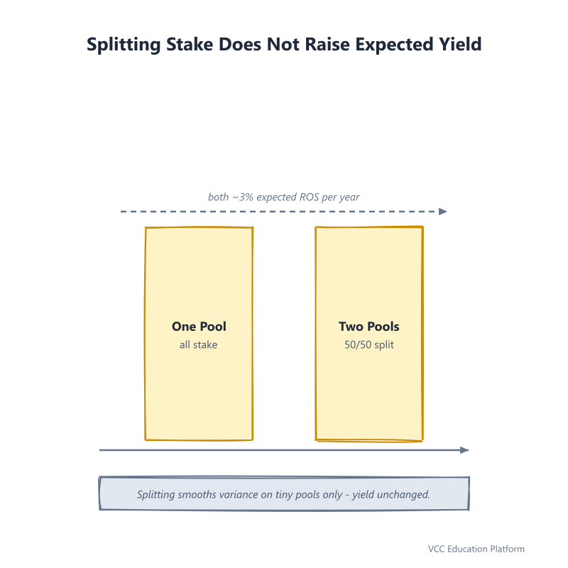 Graph - Expected annualized ROS stays flat across single versus multiple unsaturated pools