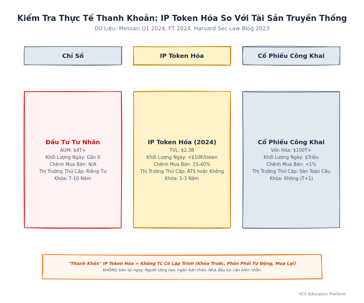 Kiểm tra thực tế thanh khoản: IP token hóa so với tài sản truyền thống
