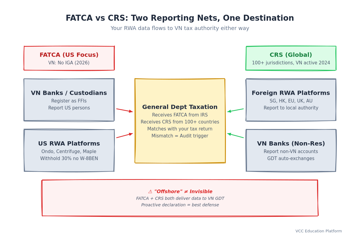 Biểu đồ - Các dòng báo cáo FATCA và CRS dành cho nhà đầu tư Việt Nam