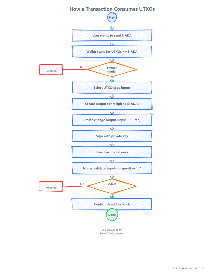 How a transaction consumes UTXOs