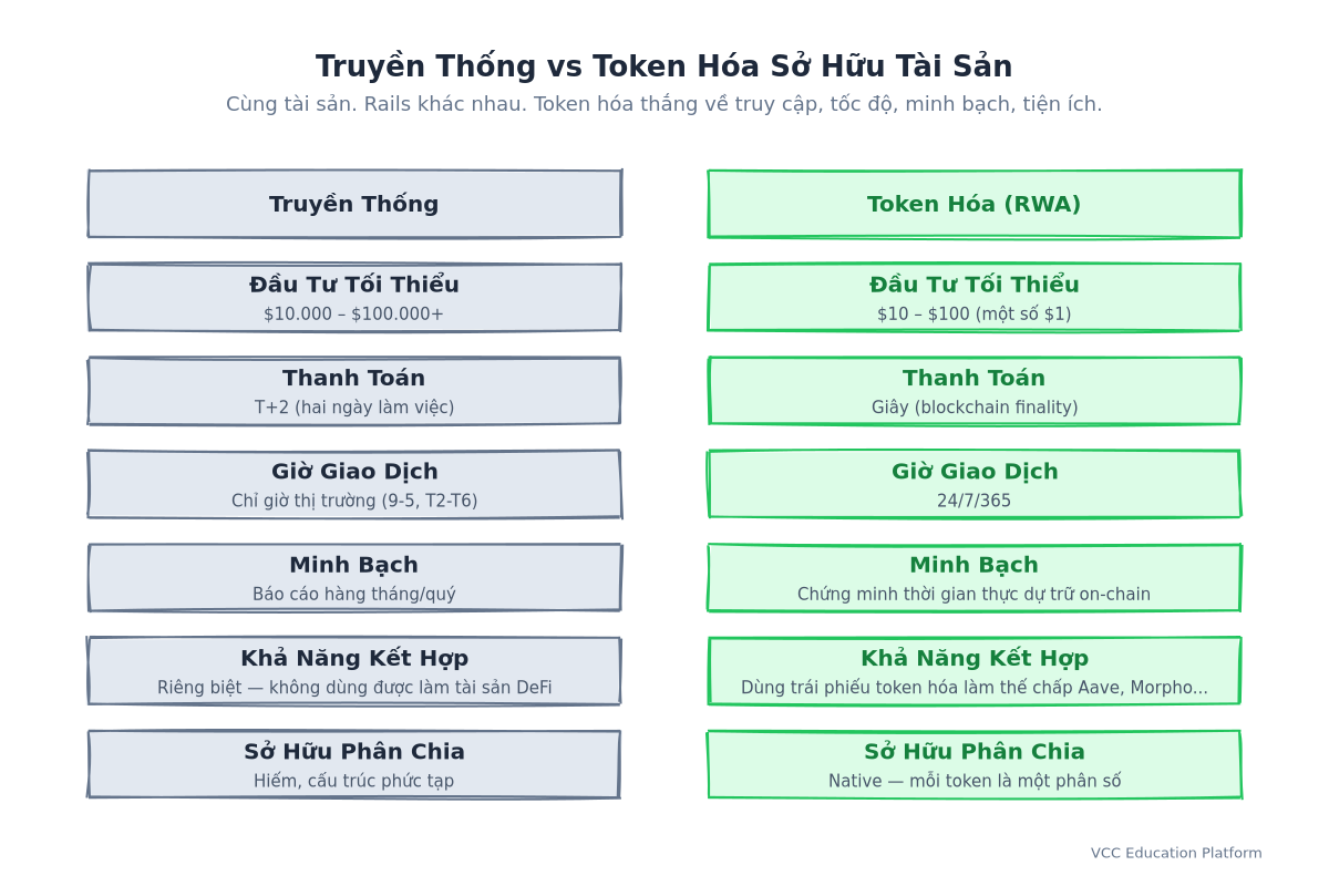 Comparison Table - Traditional vs Tokenized Asset Ownership