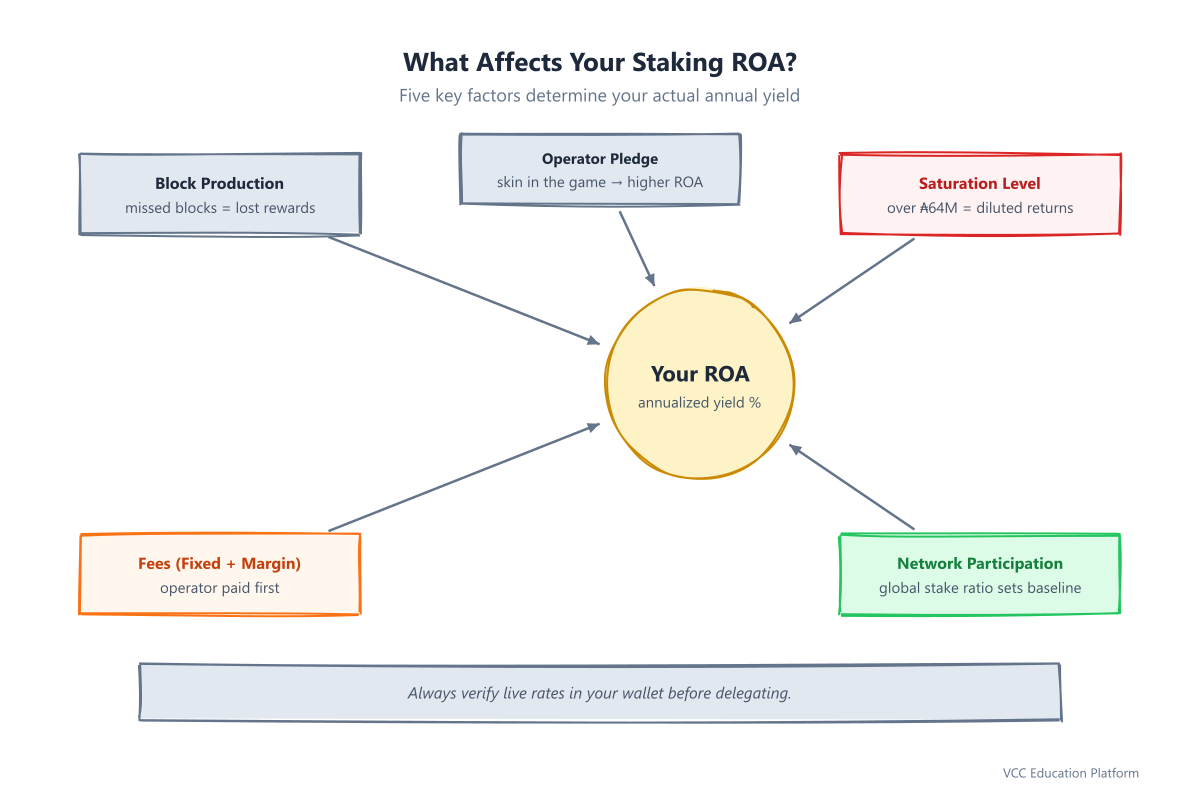 Các yếu tố ảnh hưởng đến ROA staking của bạn